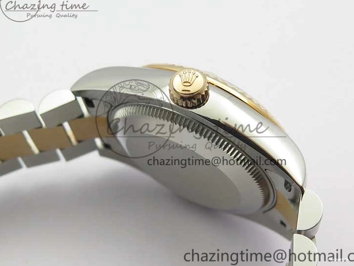 RG SS President Stick Markers NH05A Best GSF 178274 SEIKO 31mm Datejust Edition on Bracelet Dial SS RG Silver 1123